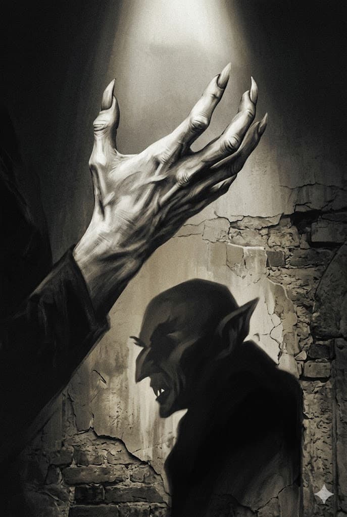 Original editorial illustration for Nosferatu (2024) Review review