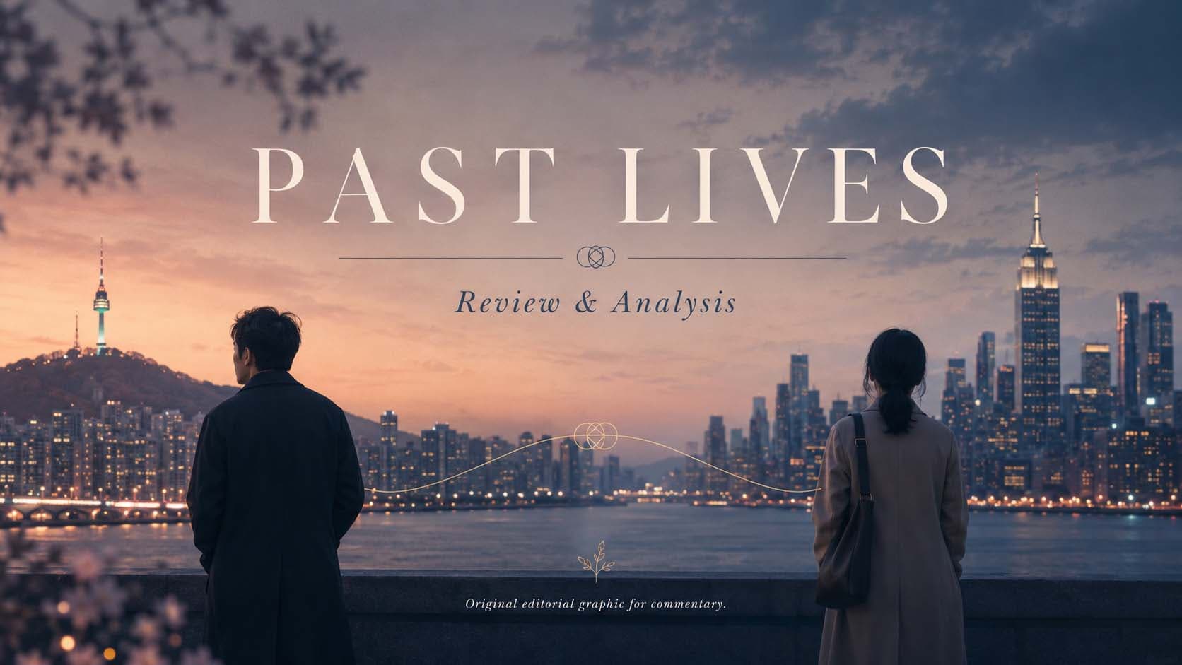 Original editorial illustration for Past Lives Review review