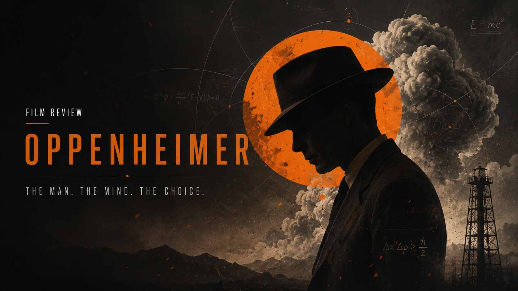 Original editorial illustration for Oppenheimer Review review