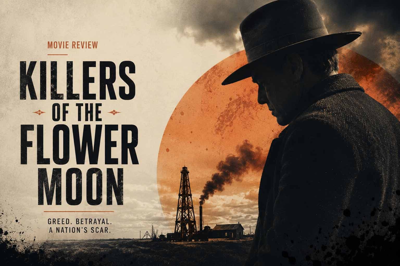 Original editorial illustration for Killers of the Flower Moon Review review