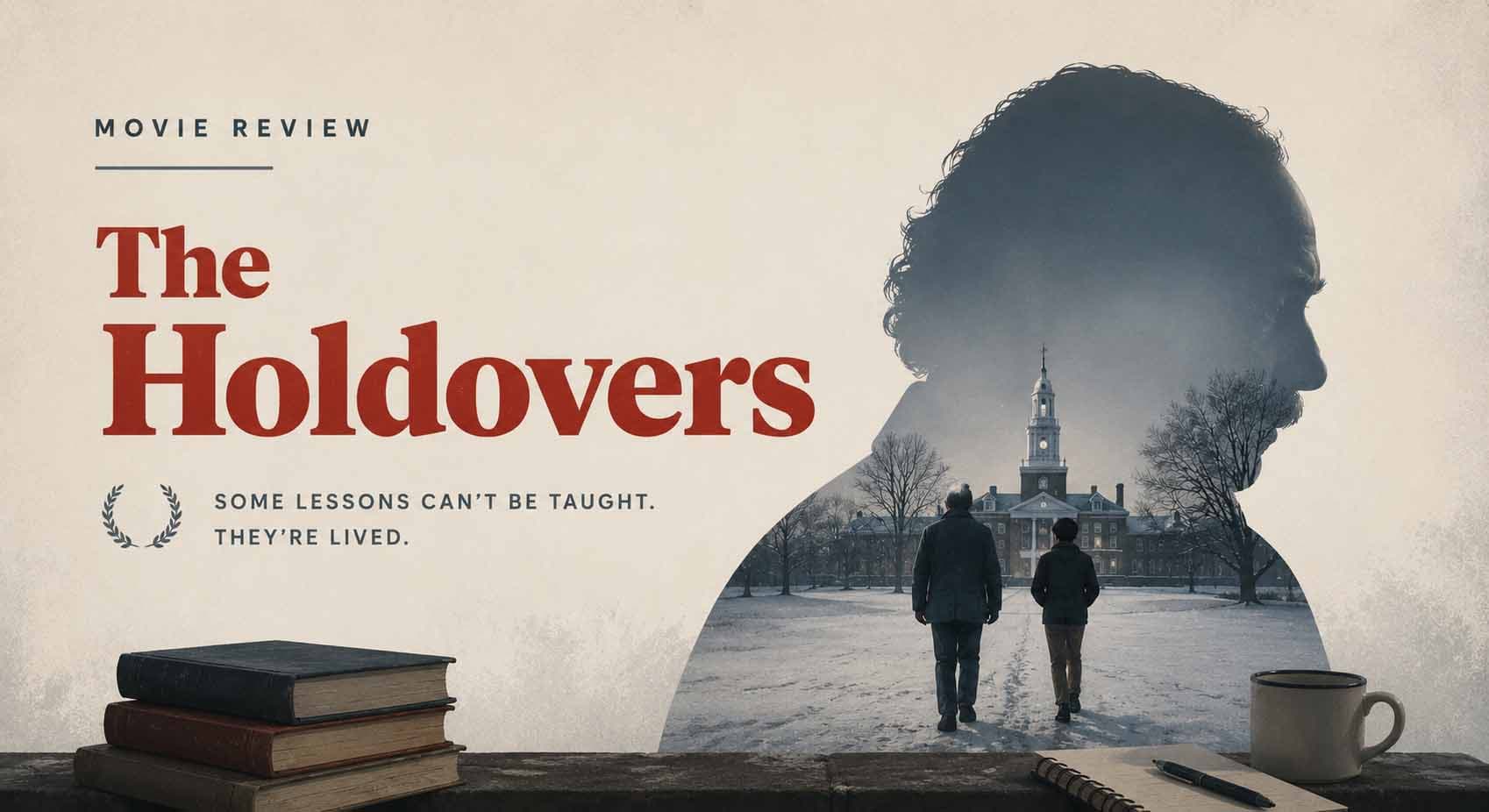 Original editorial illustration for The Holdovers Review review