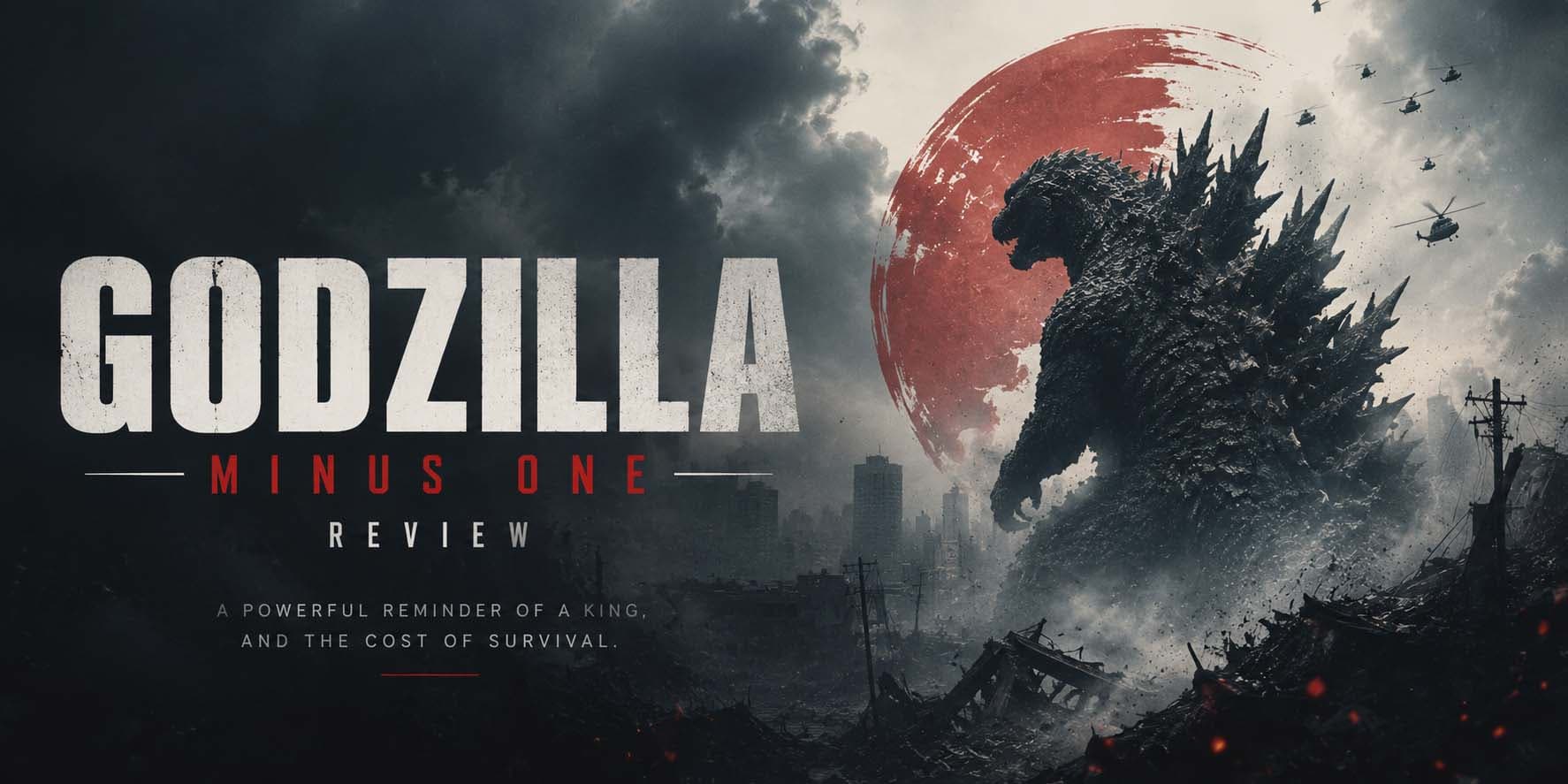 Original editorial illustration for Godzilla Minus One Review review