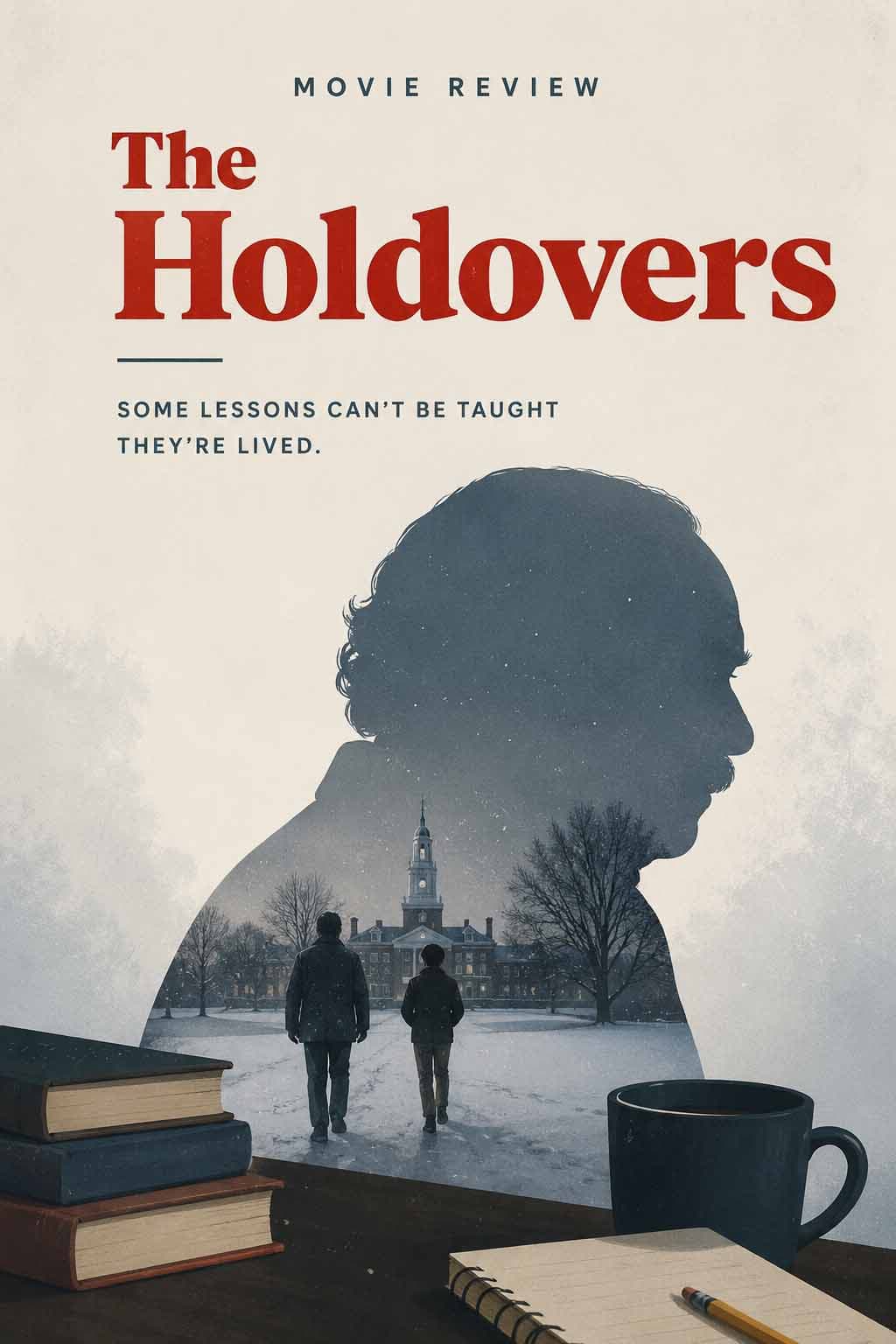 Original editorial illustration for The Holdovers Review review